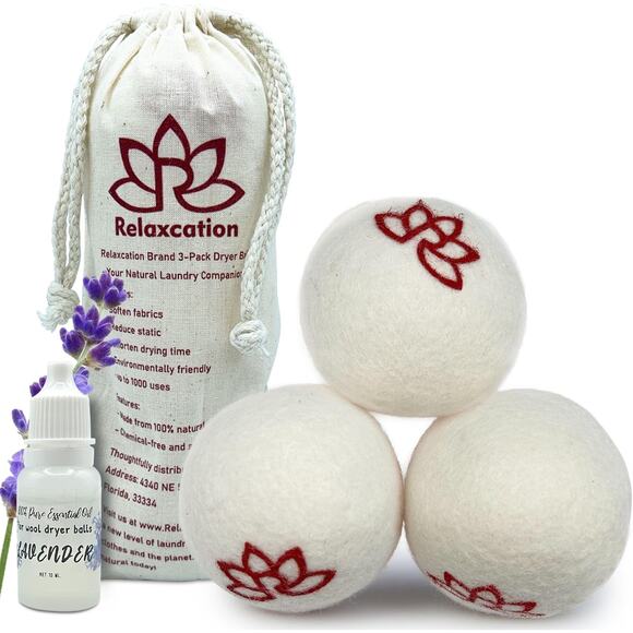 Lavender Wool Dryer Balls 3-pack - Picture 1 of 5